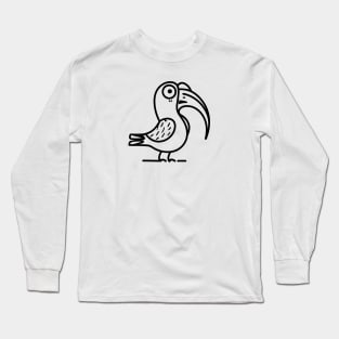 Funny Raven Bird Minimalist Drawing Long Sleeve T-Shirt